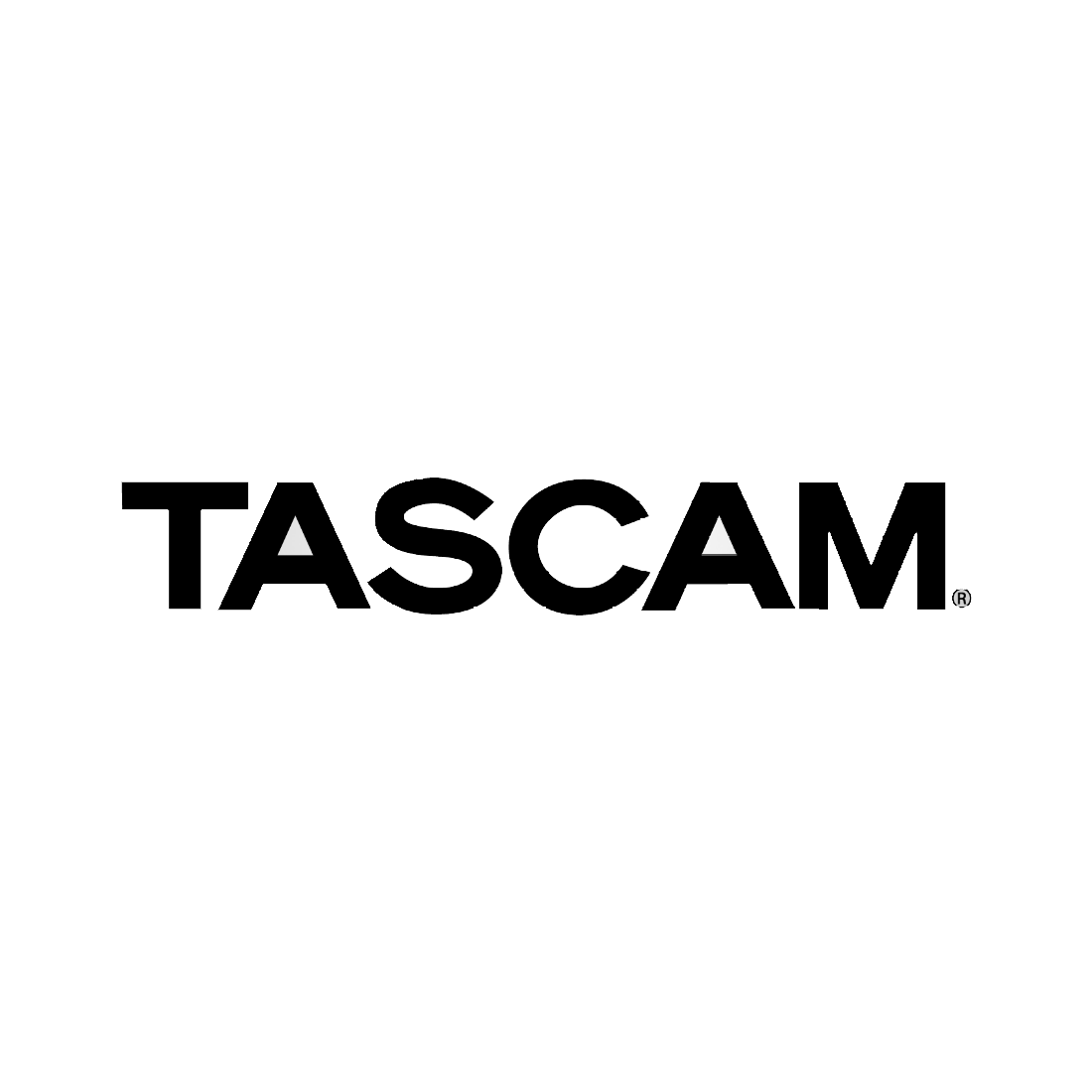 TASCAM logo in black text on a white background