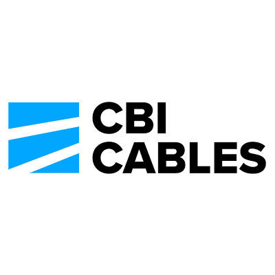 CBI CABLES logo with three blue horizontal lines to the left of the black text 'CBI CABLES'.