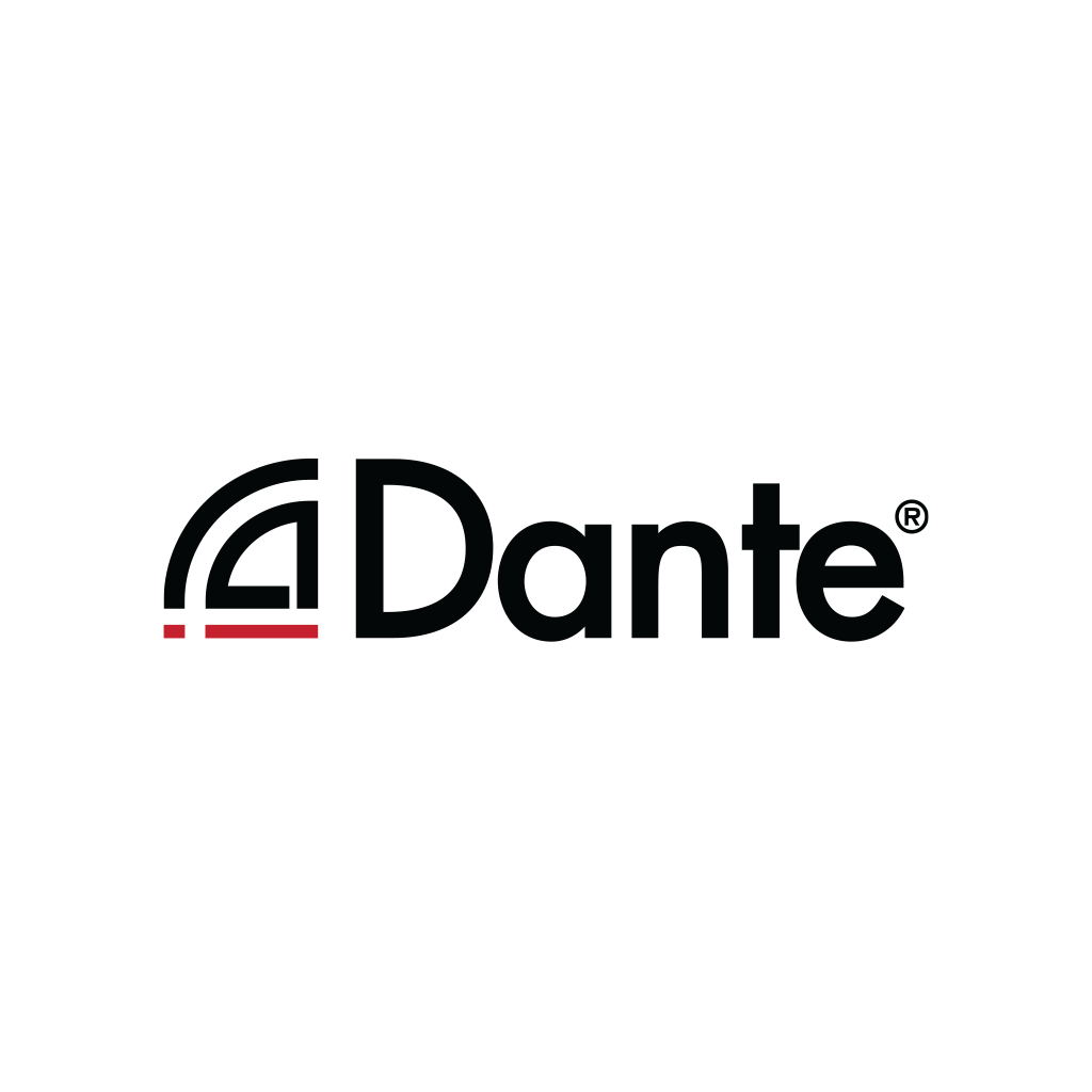 Dante logo with stylized black and red design on a white background.