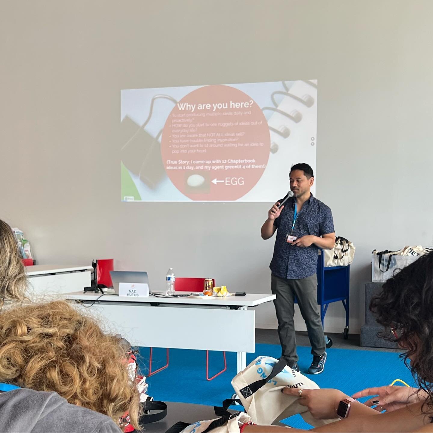 Head up to the 2nd floor YA area at @fablongbeach right now for a writing workshop with @nazkutub! Teens get a free copy of his book THE LOOPHOLE and the writing text STORY GENIUS! #FabLongBeach