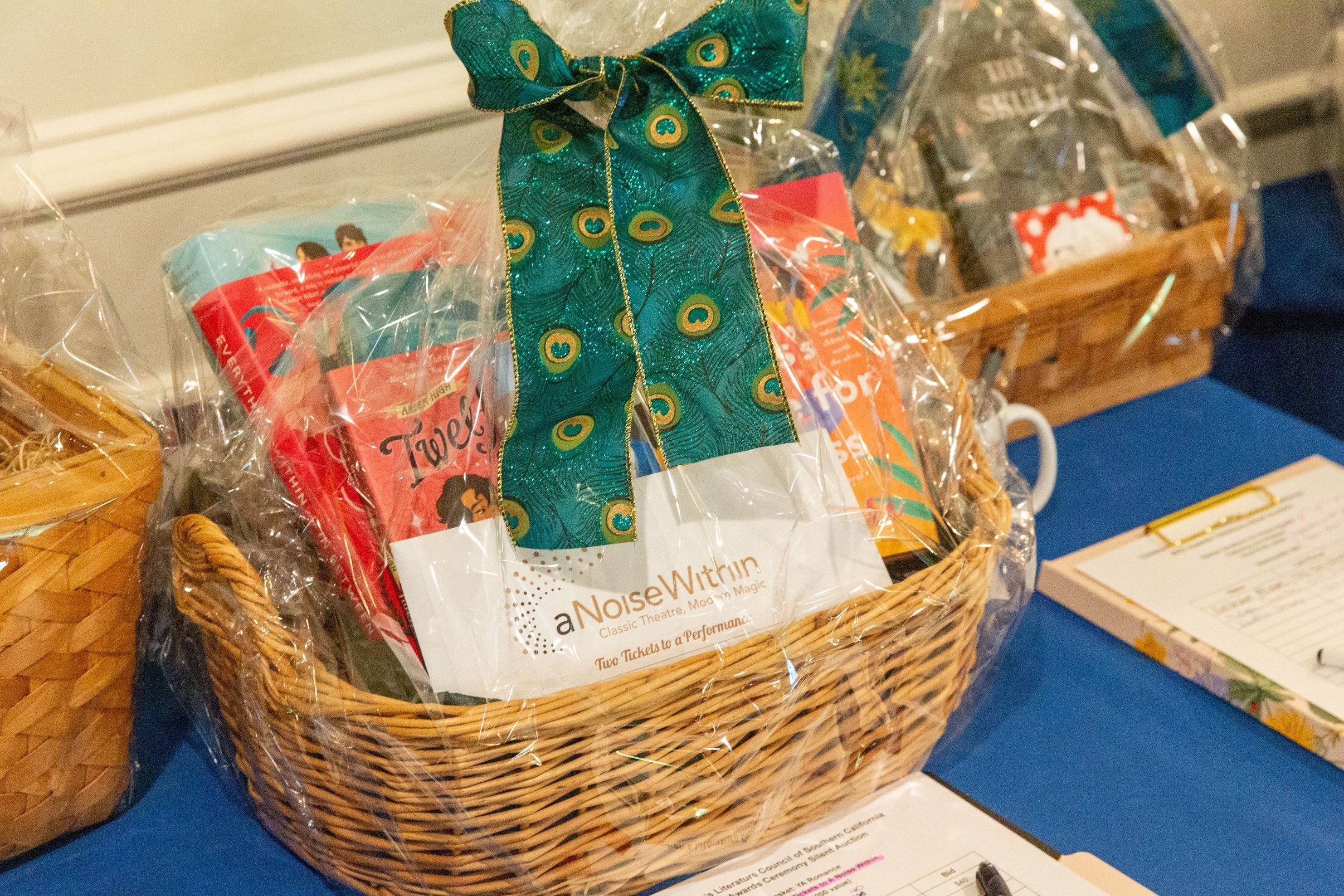 A contemporary YA romance basket included 2 tickets donated by A Noise Within (Josh Steichmann)