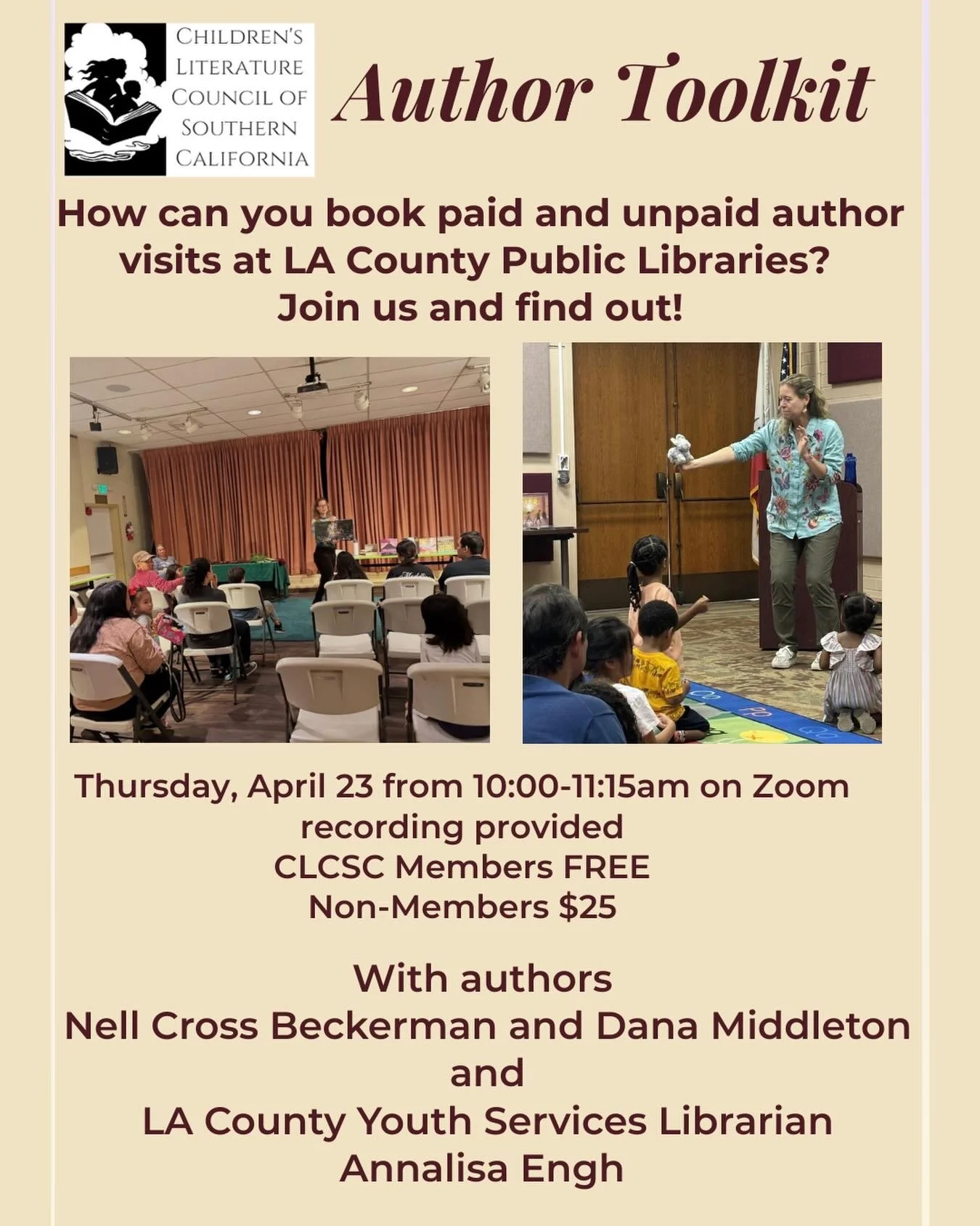 AUTHORS! Are you a published local author interested in leading a story time or educational program at an @lacountylibrary ? Have you wondered whether it&rsquo;s possible to get paid for library appearances?

Join us for this informative 75-minute we