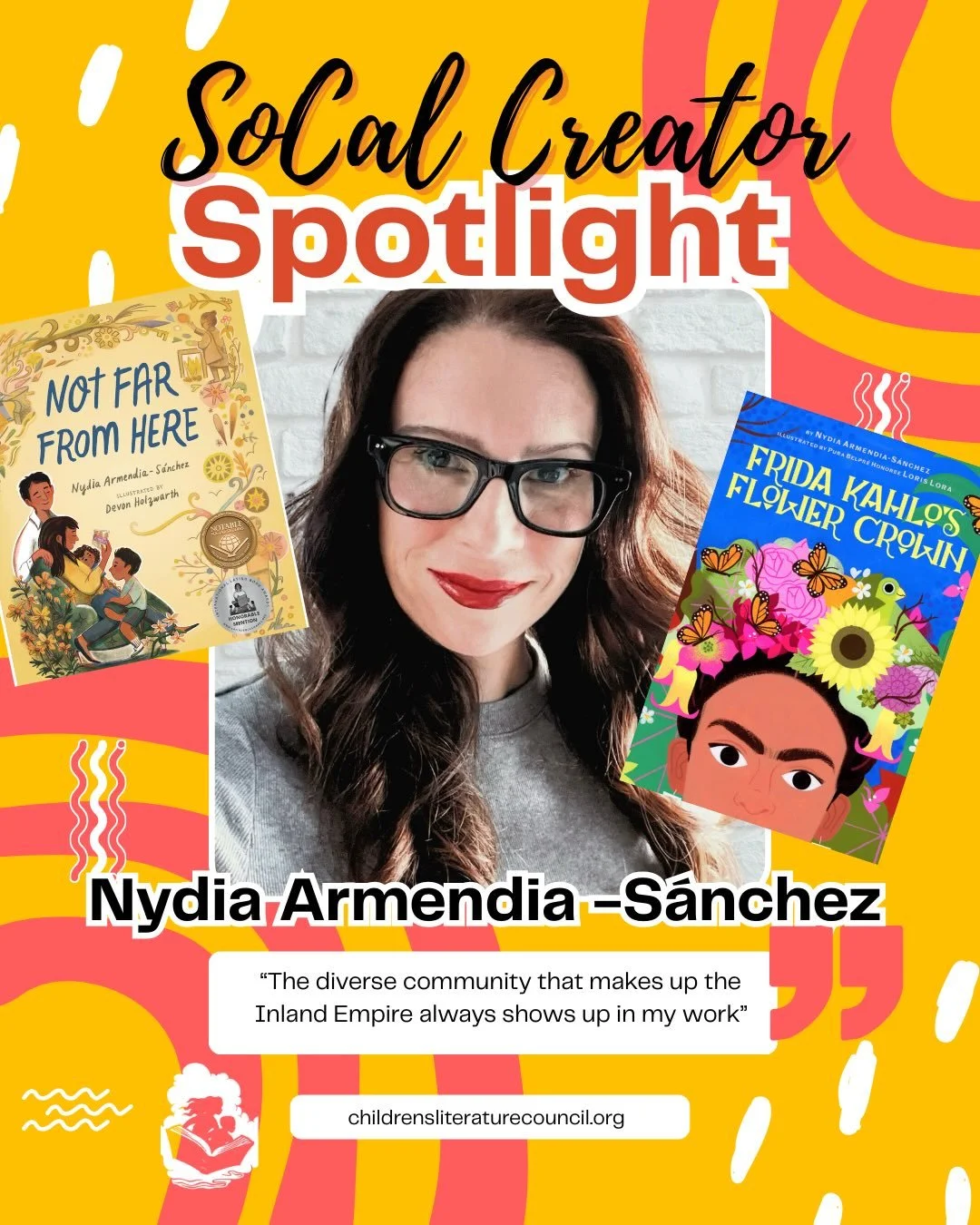 Introducing #kidlit creator Nydia Armendia-S&aacute;nchez @author.nydia.armendia 

Hi Nydia! Can you tell us about your books?

I have two picture books currently out now: Not Far From Here (Candlewick, 2024) and Frida Kahlo&rsquo;s Flower Crown (Abr