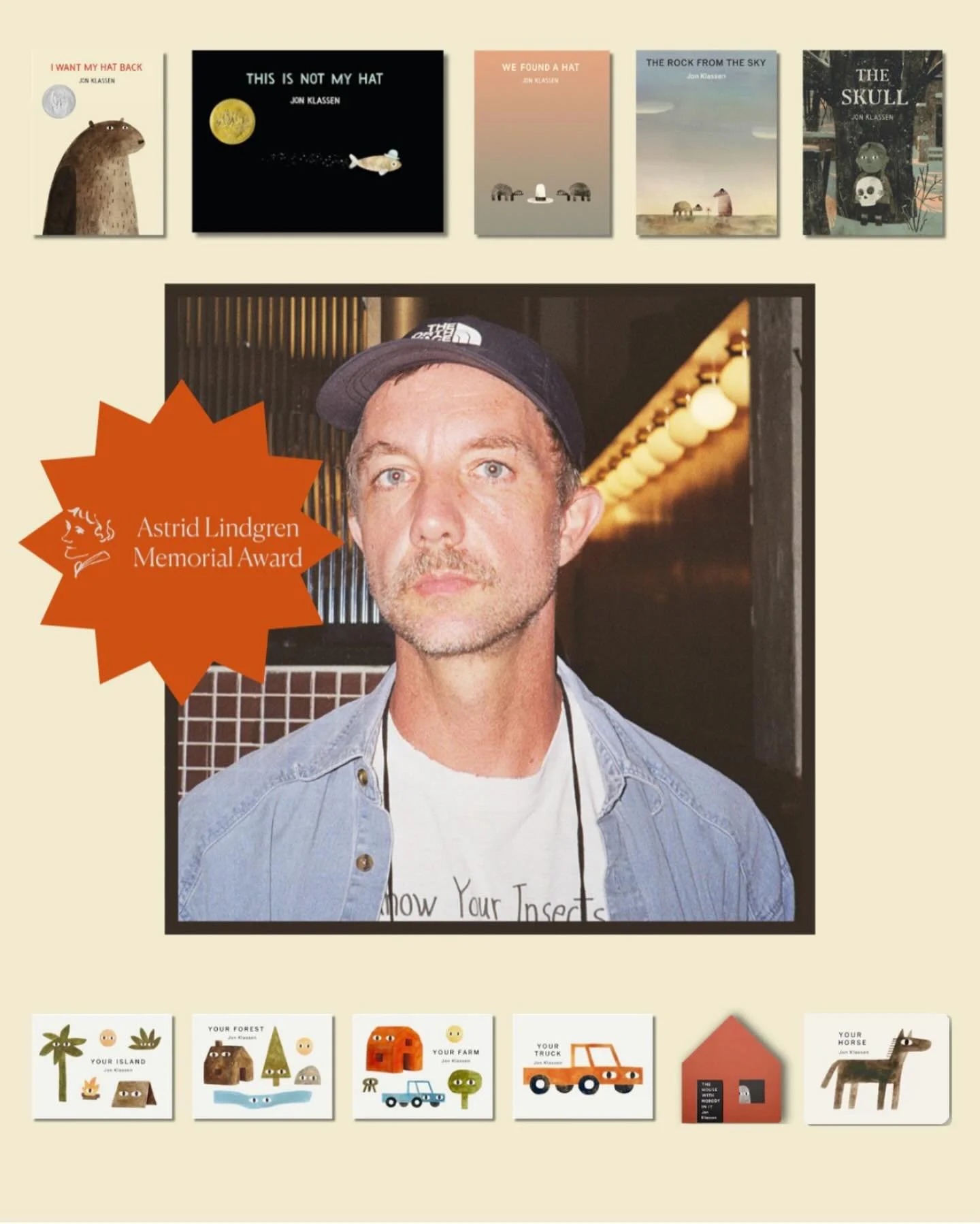 Congratulations to So Cal children&rsquo;s book creator @jonklassen for winning the prestigious @astridlindgrenmemorialaward 🎉🎉🎉

(Graphic courtesy @candlewickpress