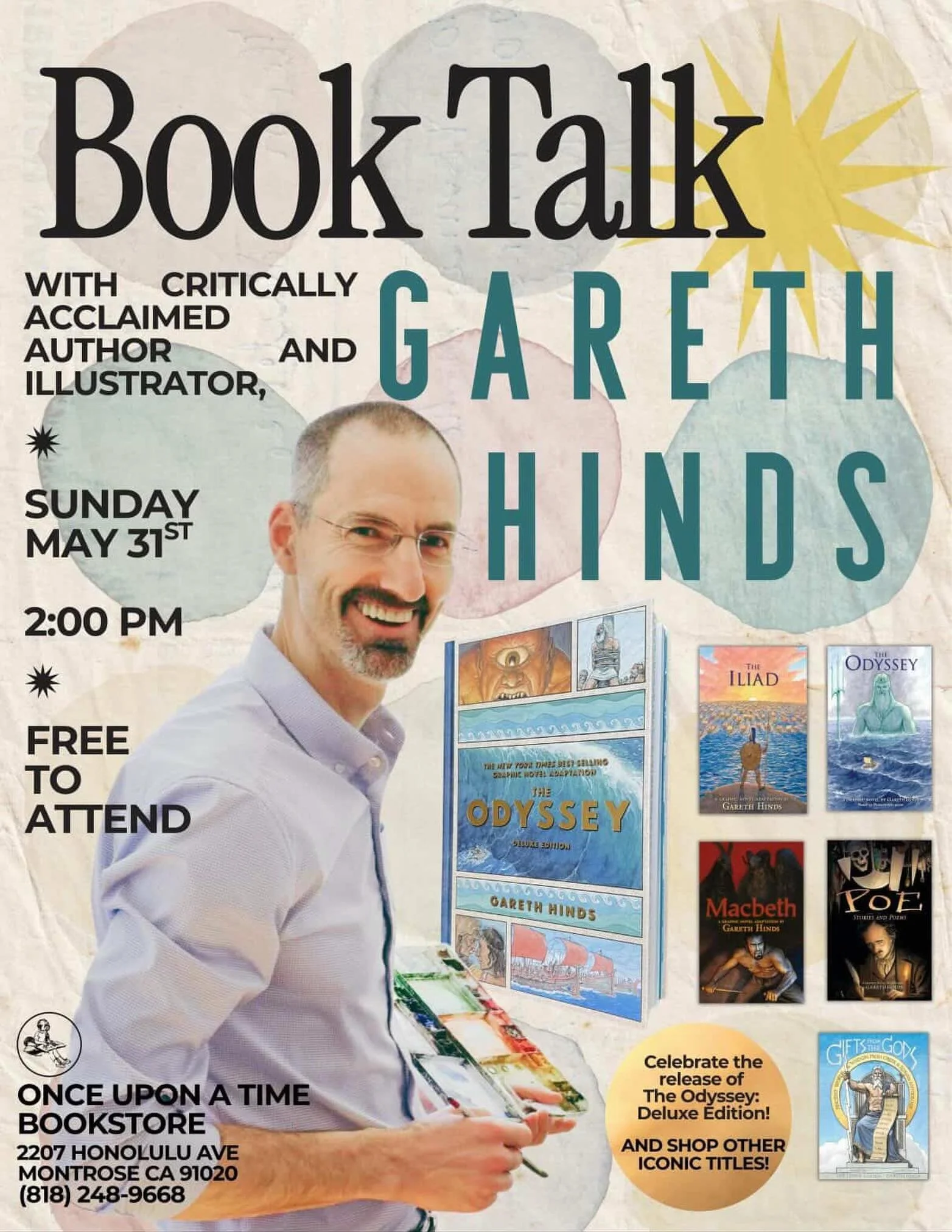 Join the folks @onceuponatimebkstore for this great event with @gareth.hinds 📚📚📚