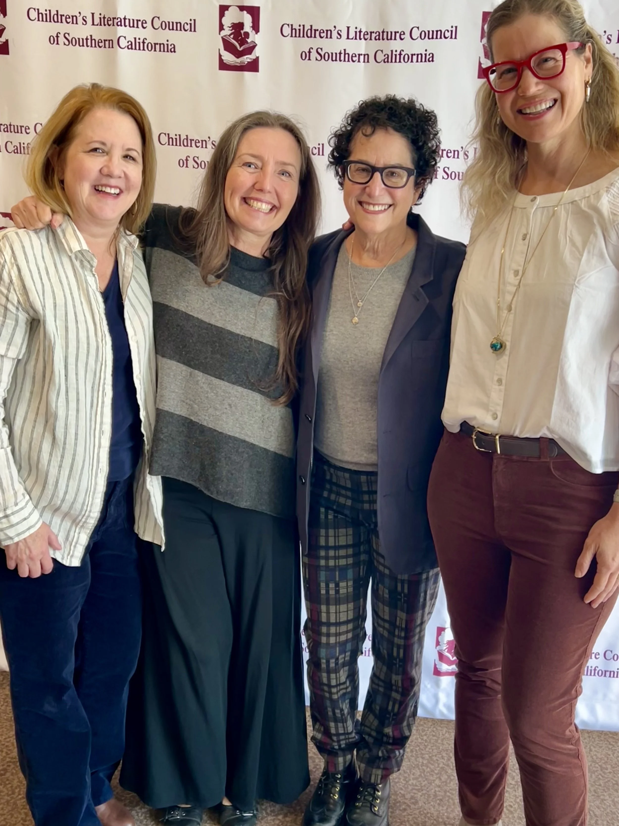 Not a Unicorn author and CLCSC Board Member, Dana Middleton, joined local author Colleen Paef (The Great Stink: How Joseph Bazalgette Solved London's Poop Pollution Problem) award-winning author of In Every Life, Marla Frazee, and Volcanoes author an