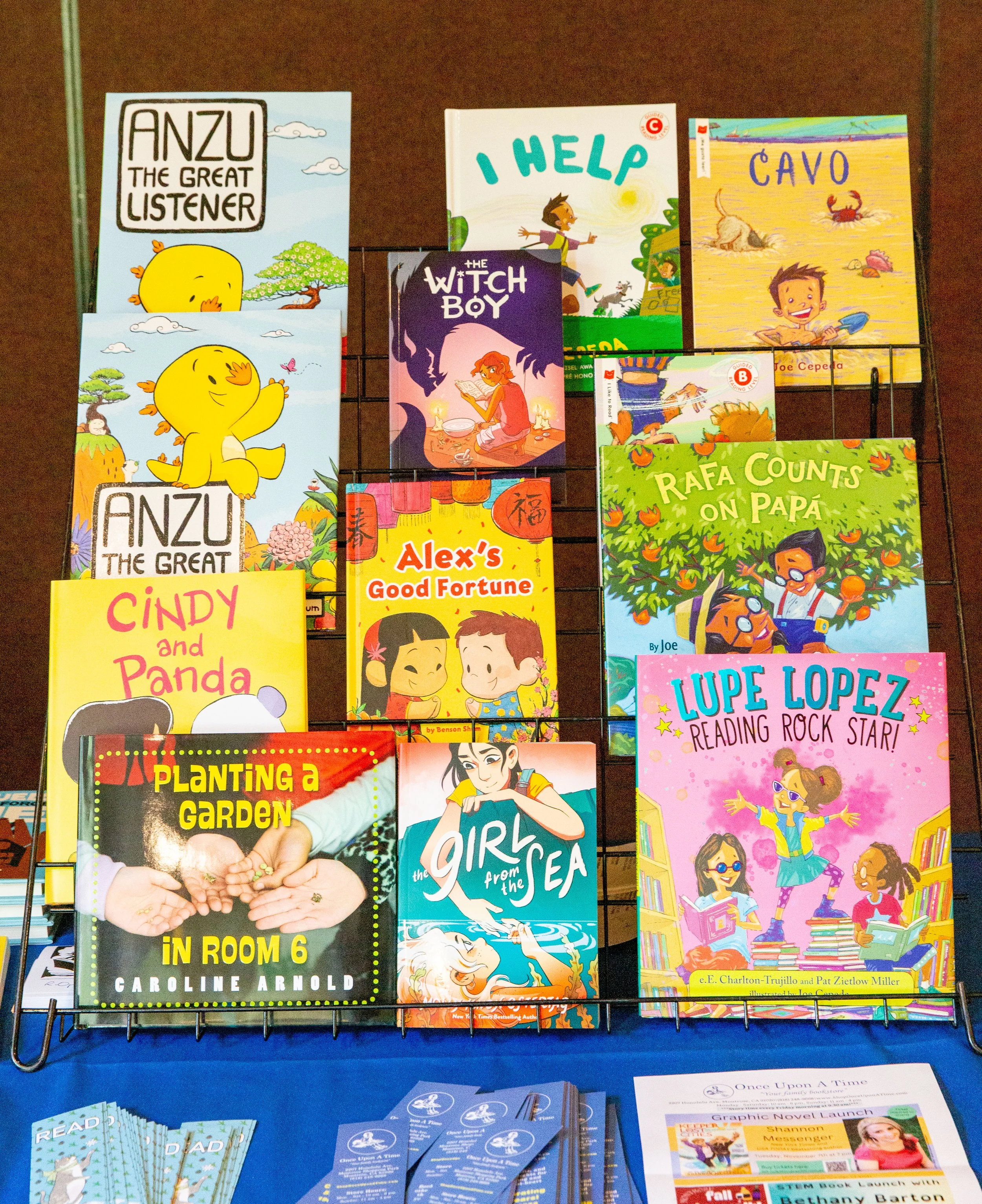 Once Upon a Time Bookstore's display included CLCSC Book Award Winners past and present.