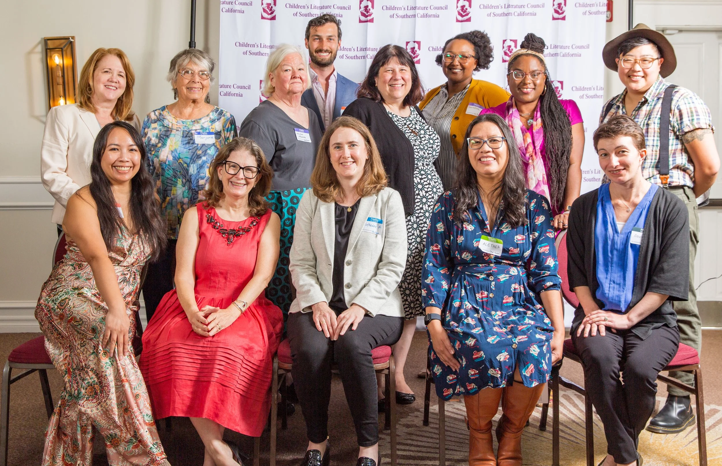 The CLCSC Board: Back Row, L to R: Diane Middleton, Dr. Majorie Arnett, Helen Moses, Kyle Horne, Alyson Beecher, Charmetria Marshall, Andrea J. Loney, Fin Lee. Front Row, L to R: Joanna Fabicon, Judith Kantor, Katherine Adams, Alethea Allarey, Annali