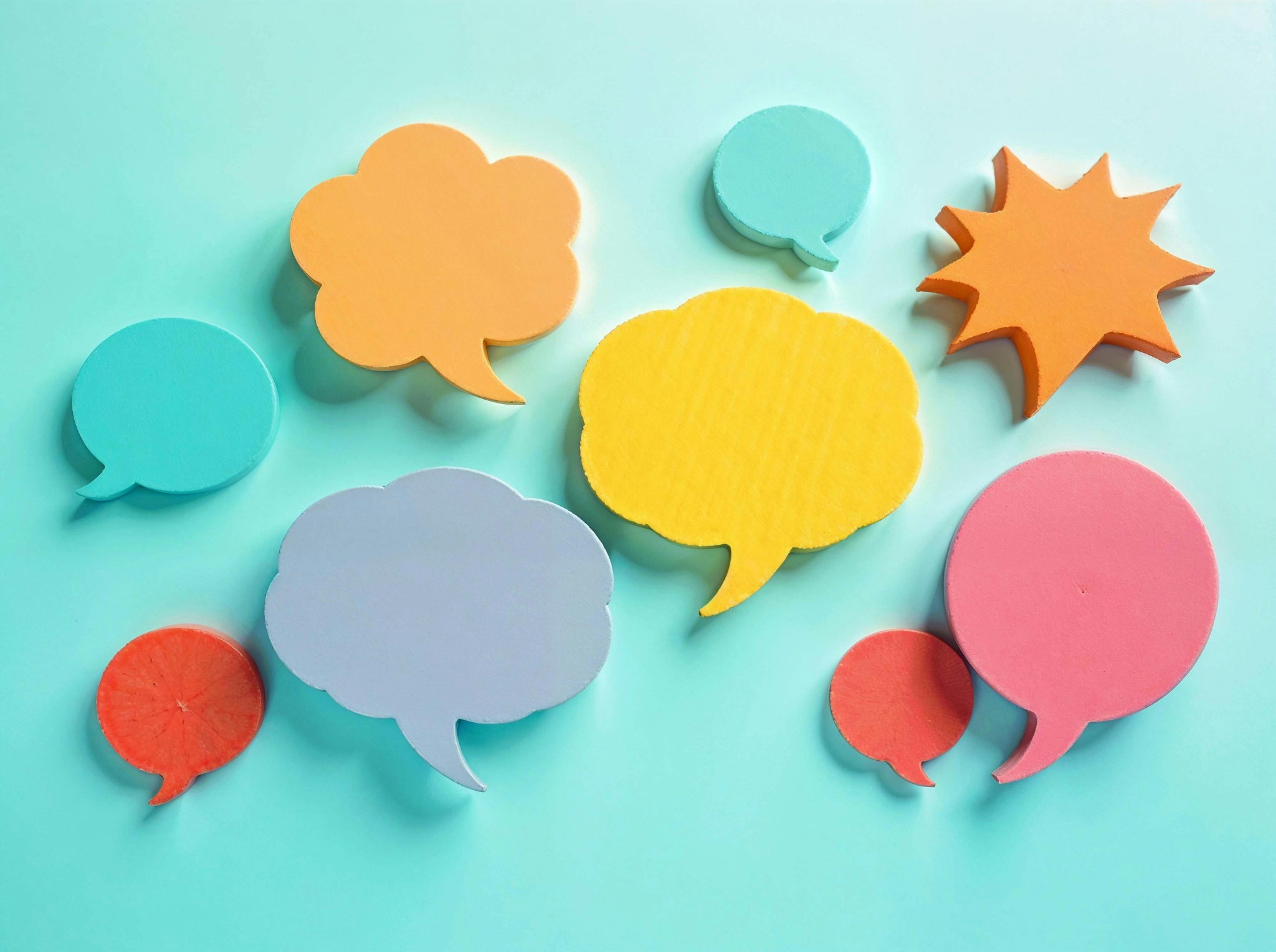 Colourful speech bubbles.