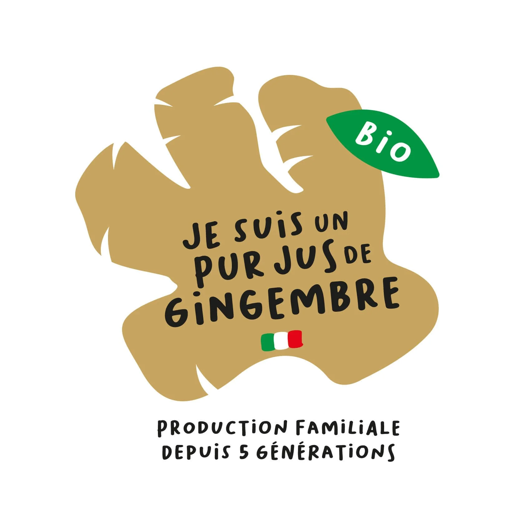 une illustration de gingembre avec le drapeau italien