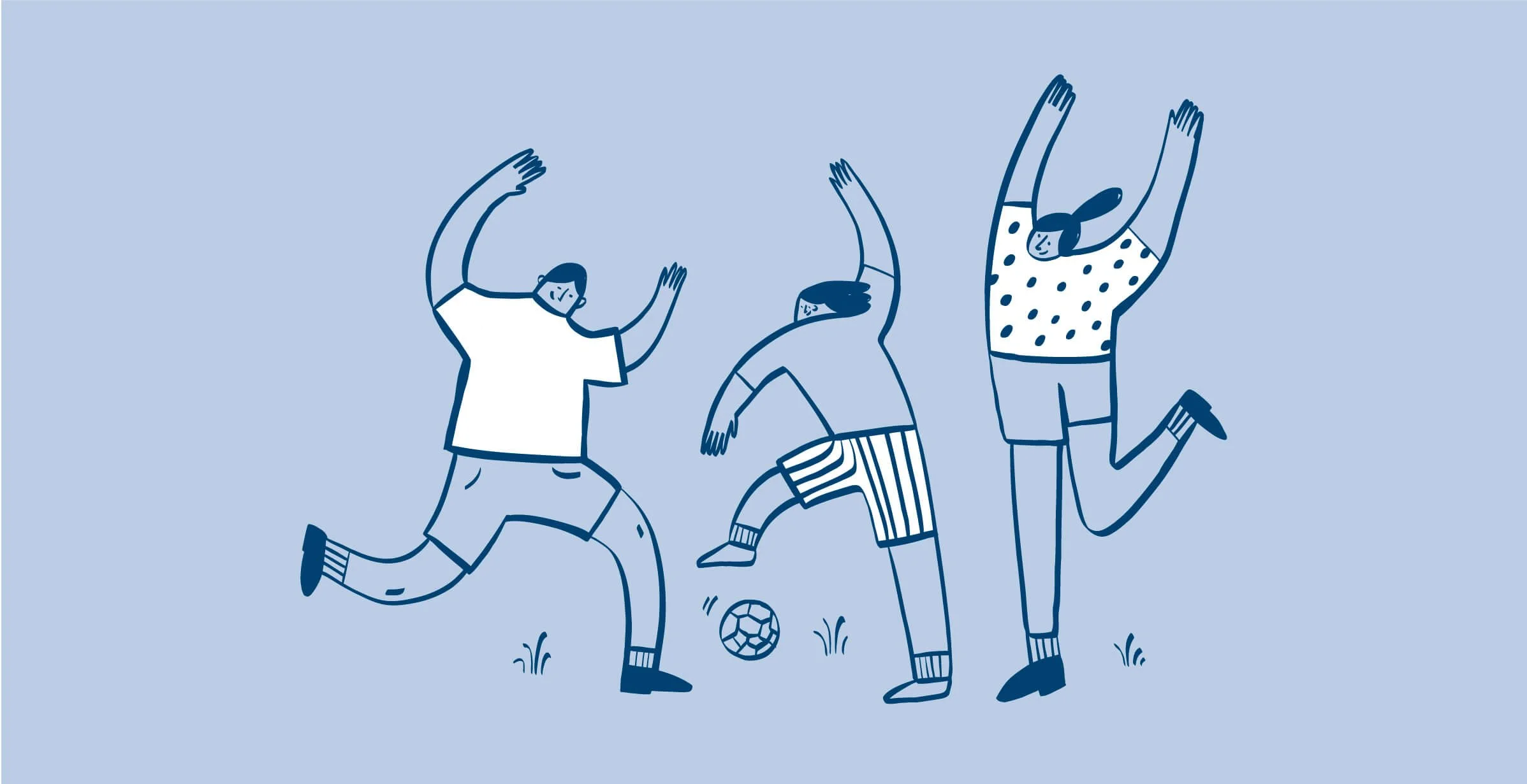 Illustration de personnes qui jouent au foot