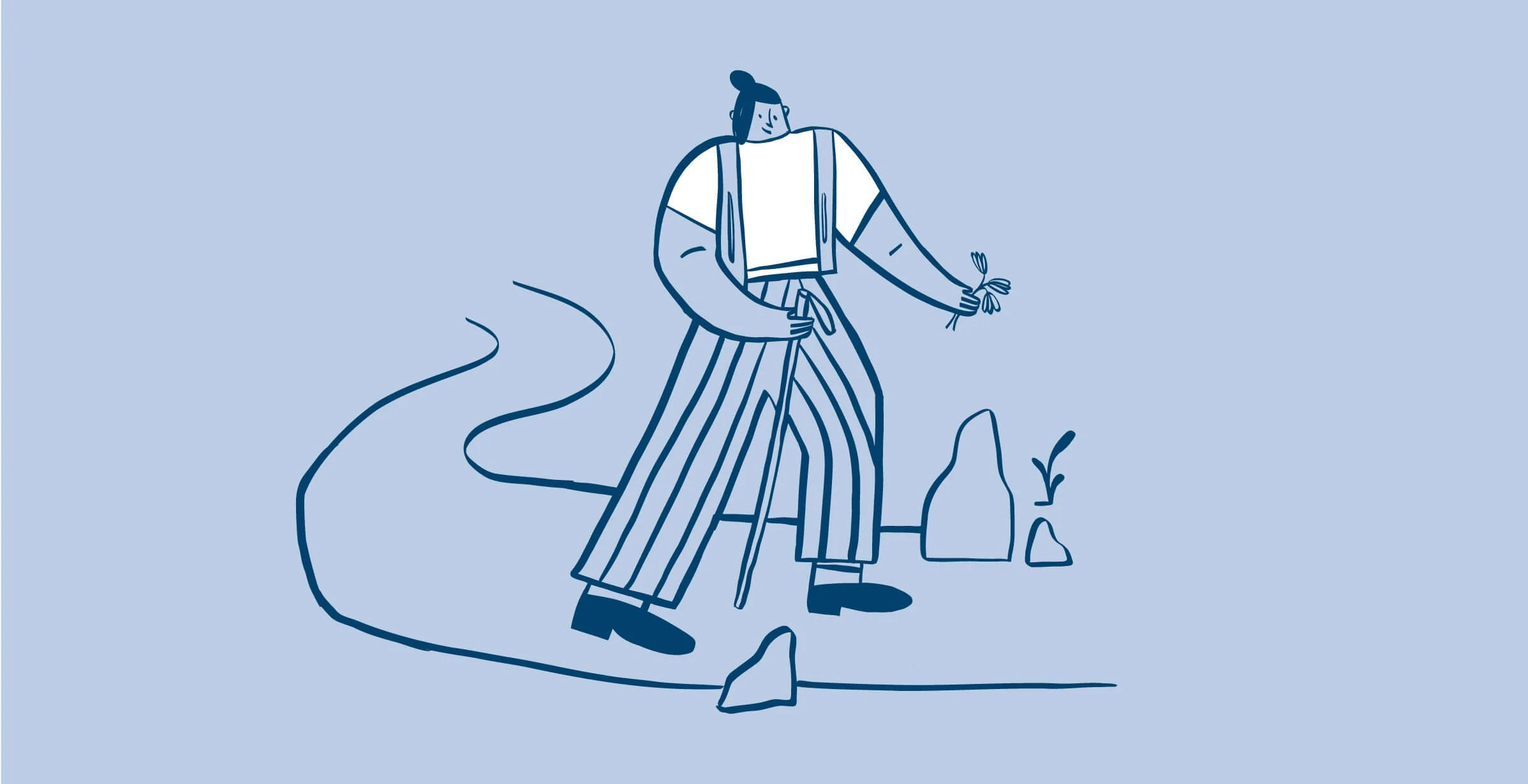 illustration d'une personne qui marche sur un chemin