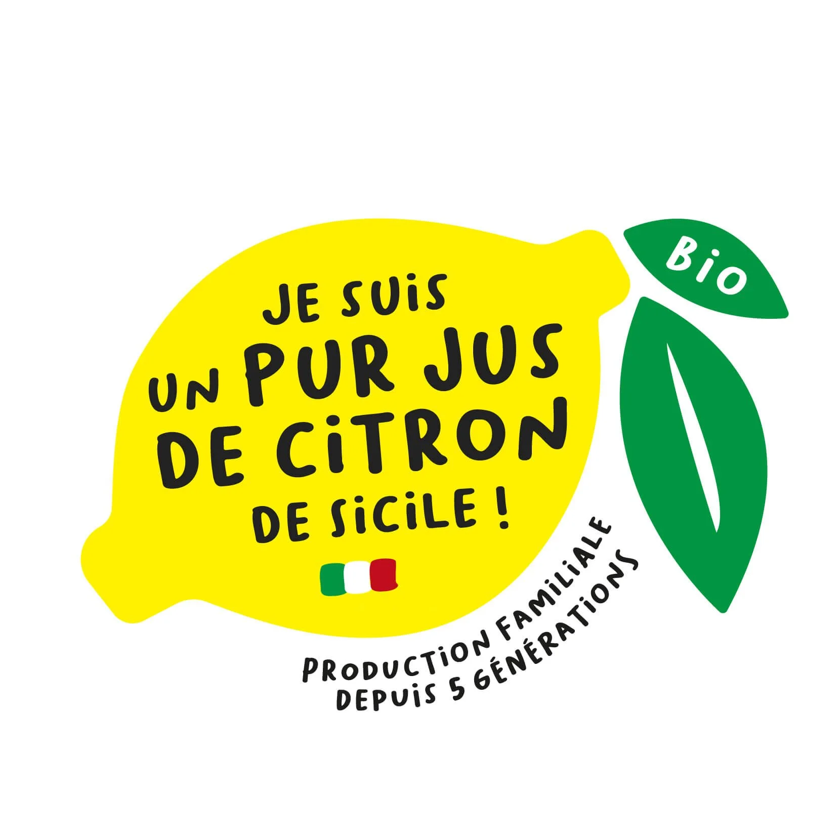 Une illustration de citron Bio avec le drapeau italien