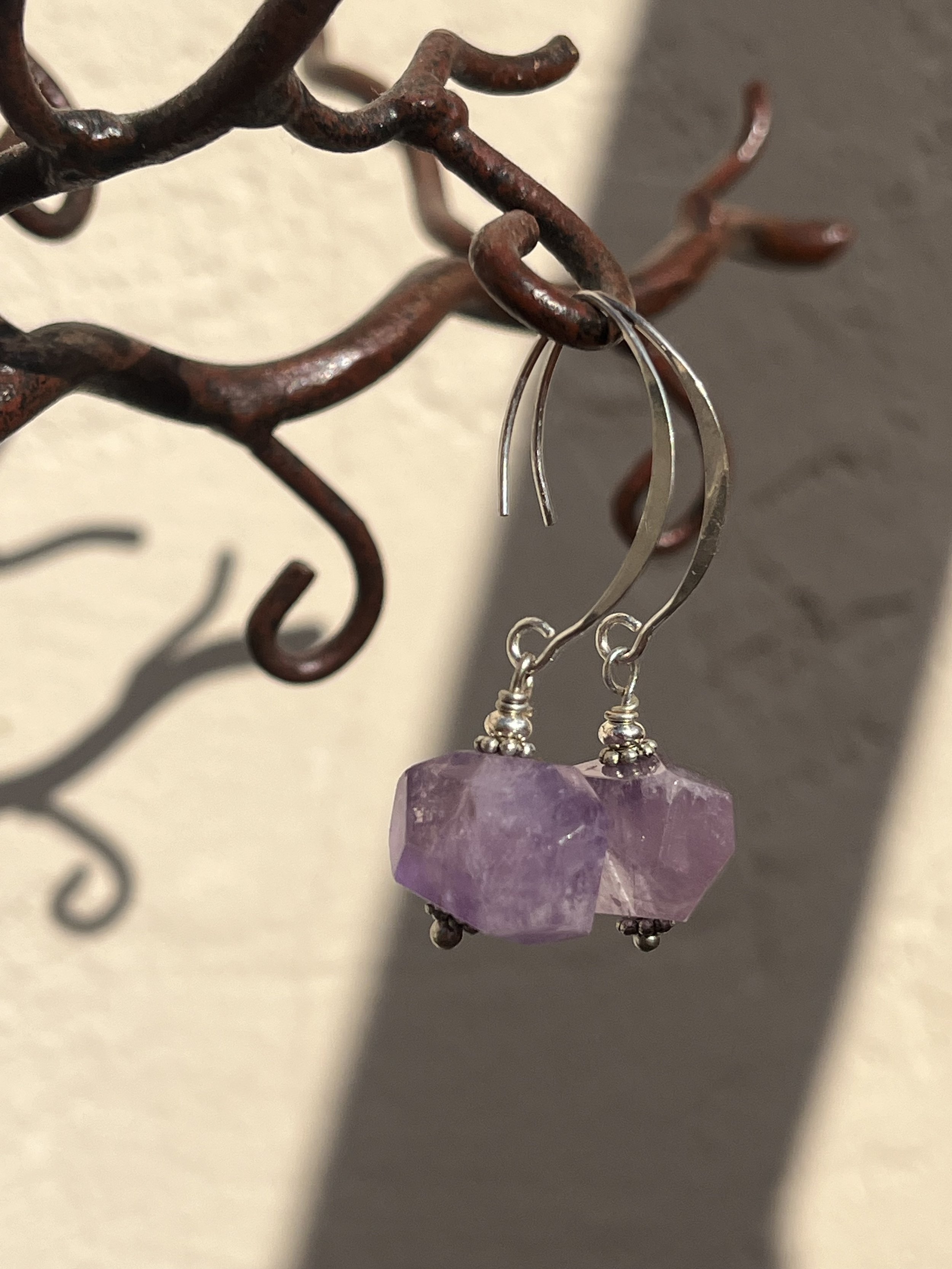 drop amethyst earrings