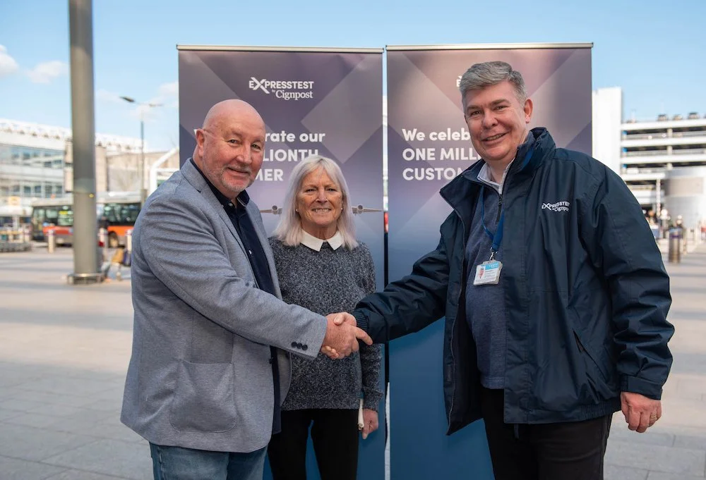 Expresstest celebrates with one-millionth customer at heathrow