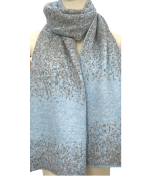 Graded Dappled Print Soft Scarf - Blue