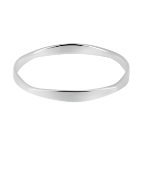 Curved Silver Bangle