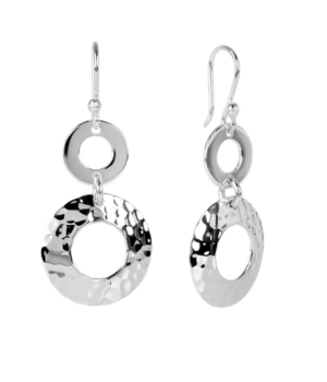 Double Open Circle Drop Earrings