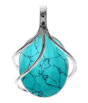 Oval 3 Strand Overlay Pendant - Turquoise
