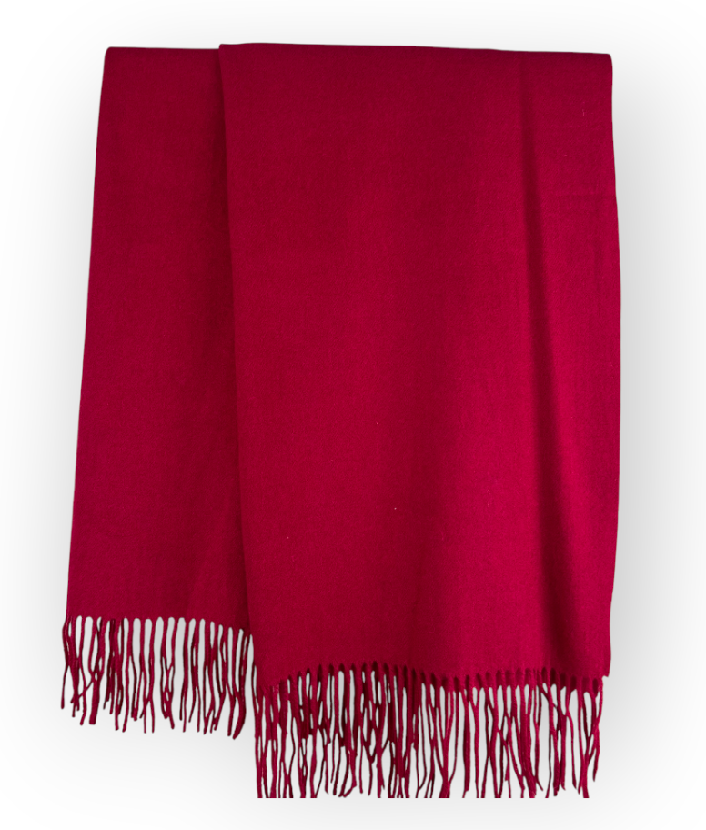 Cashmere Blend Pashmina - Red