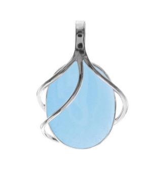 Oval 3 Strand Silver Overlay Pendant - Chalcedony