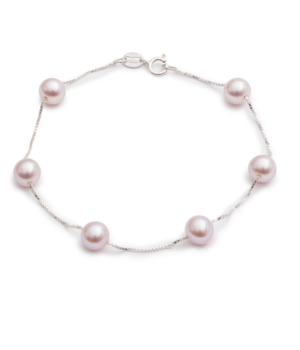 Bracelet with Intermittent Pearls - Pink