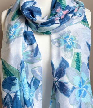 Blue Hibiscus Scarf