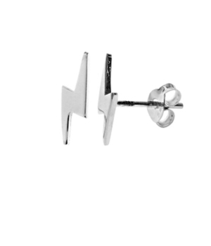 Lightning Bolt Silver Studs