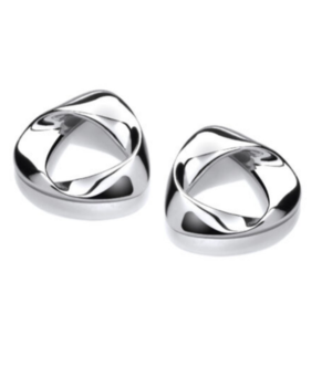 Folded Silver Triangle Studs