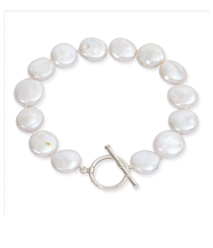 Coin Pearl Bracelet - White