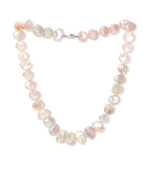 Flat Pink Keishi Pearl Necklace
