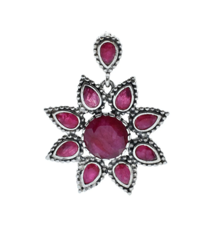 Teardrop Pendant with Fixed Bale - Ruby Quartz