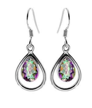 Open Tear Drop Earring - Mystic Topaz