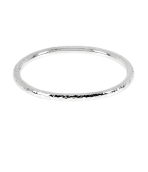 Thick Hammered Silver Bangle