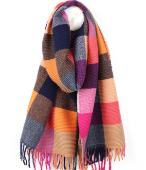 Orange and Pink Mix Crinkle Scarf.png