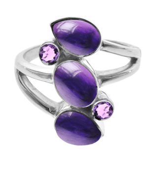 Amethyst 5 Stone Ring
