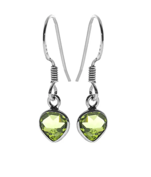 Small Chunky Tear Drop Earrings - Peridot