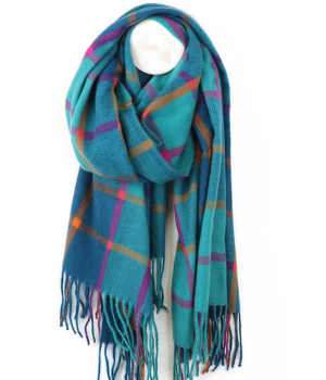 Teal and Purple Mix Check Scarf.png