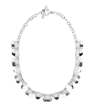 Mirror Image Triangles Silver Necklace