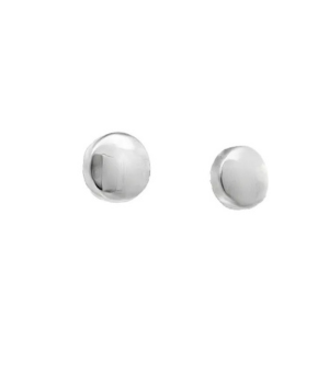 Polished Silver Button Studs