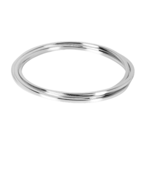 Square Edge Triple Silver Bangle