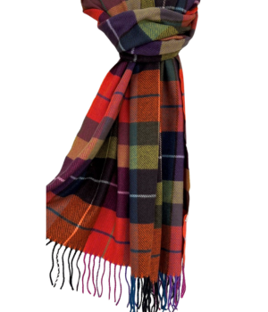 Plaid Check Print Scarf - Orange/Brown
