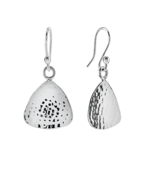 Hammered Triangular Drop Earrings