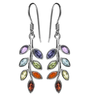 Sprig Design Multi Stone Drop Earrings