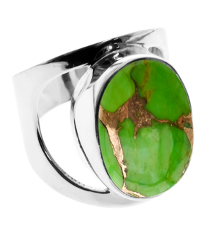 Large Oval Ring - Green Mohave Turquoise