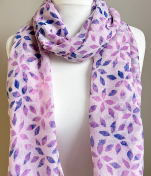 Leaf Scarf - Pink and Purple
