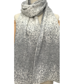 Graded Dappled Print Soft Scarf - Grey