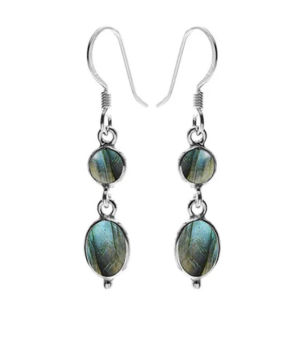 Round and Oval Drop Earrings - Labradorite