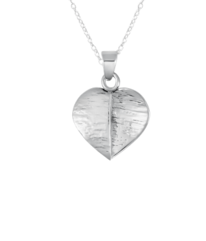 Textured Silver Split Heart Pendant