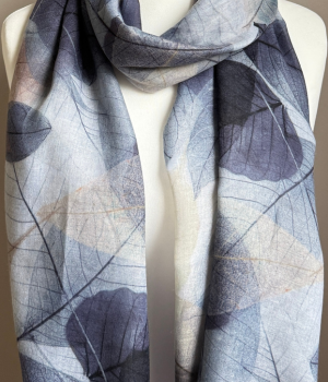 Leaf Vein Scarf - Grey